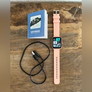 Smart Watch with Pink Wristband